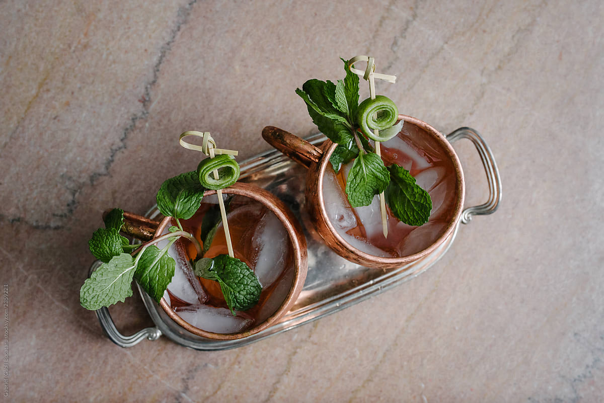 Moscow Mule Cups From Above