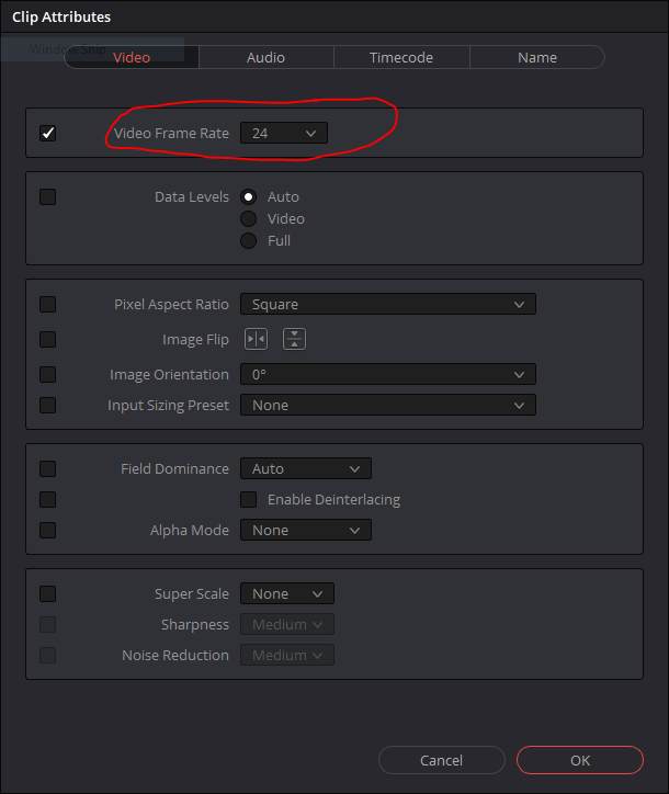 Conforming slow motion footage with Clip Attributes Settings
