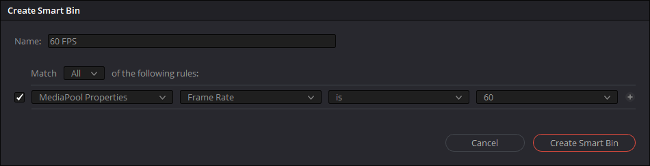 Separating slow motion from standard motion clips into Smart Bins