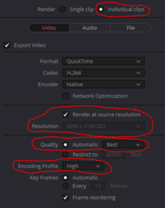 export video settings for slow motion